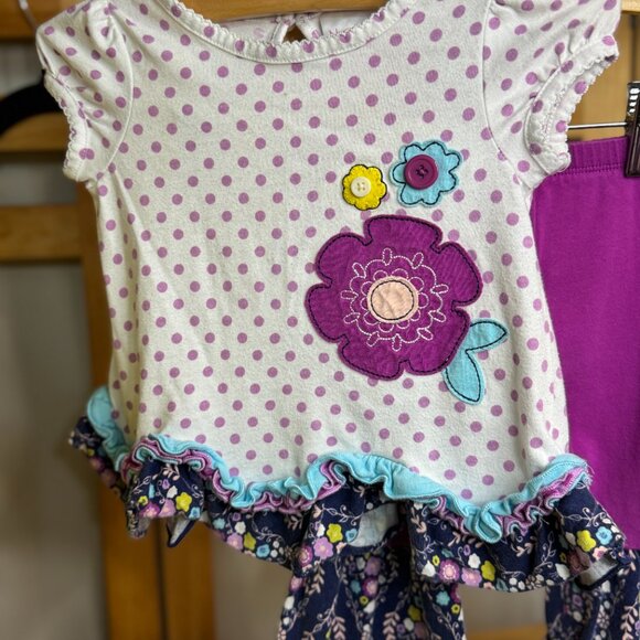 💜 Boutique 2-Piece Ruffle Outfit – 12M baby girl - Picture 3 of 6